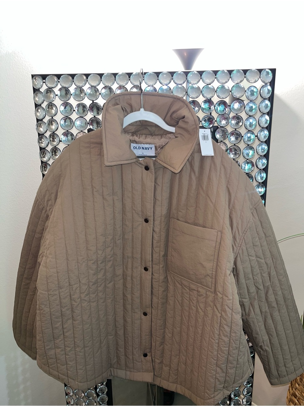 Old Navy Quilted Utility Jacket in Tan Size Small NWT